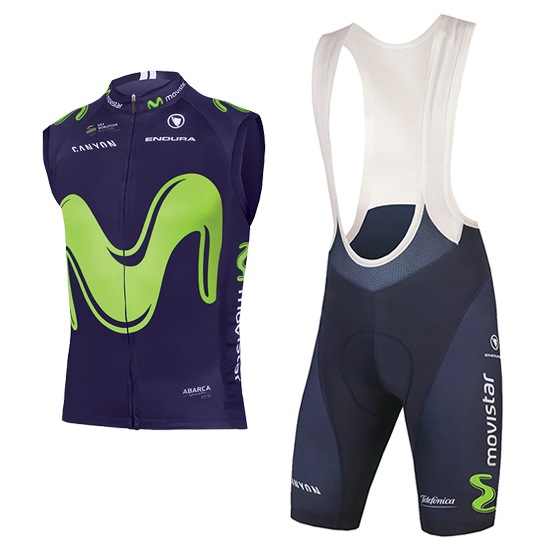 Gilet antivento Movistar 2017 blu